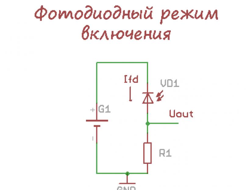 Схема включения фотодиода в фотодиодном режиме