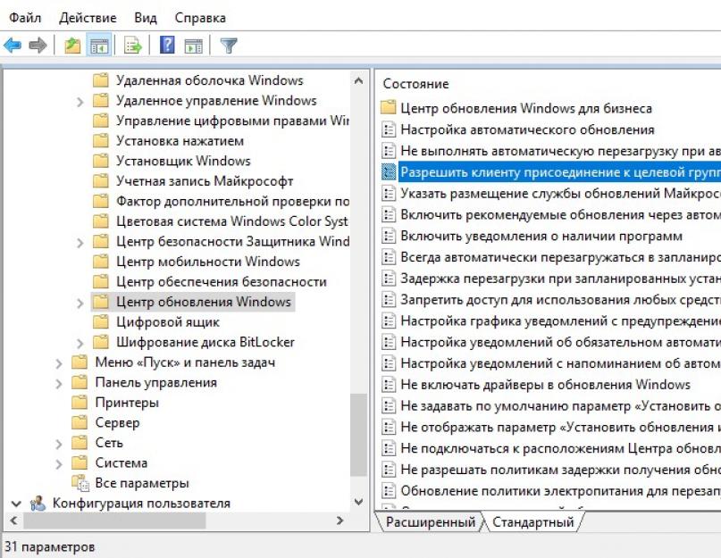 Настройка клиентов WSUS с помощью групповых политик. Развертывание и использование WSUS сервера