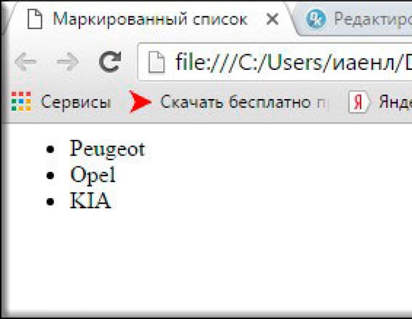 Что значит маркированный список. Стандартные маркеры для маркированного списка