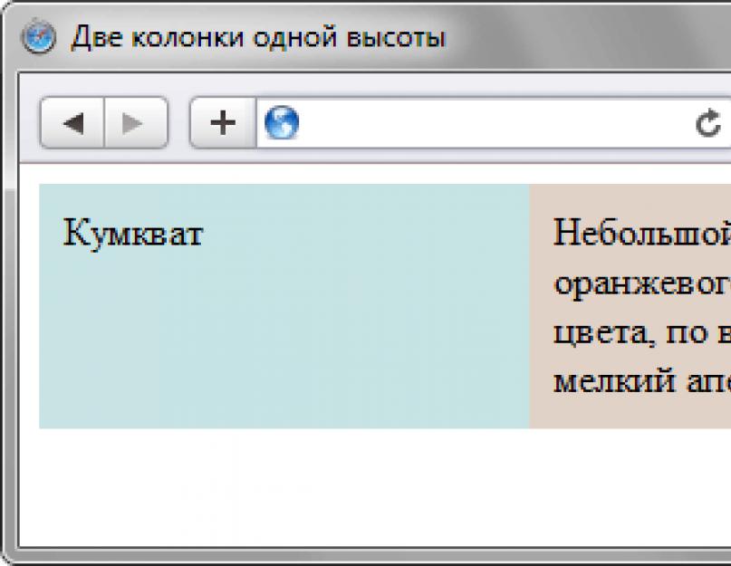 Css блок под тремя колонками равной длины. Колонки одинаковой высоты с помощью позиционирования