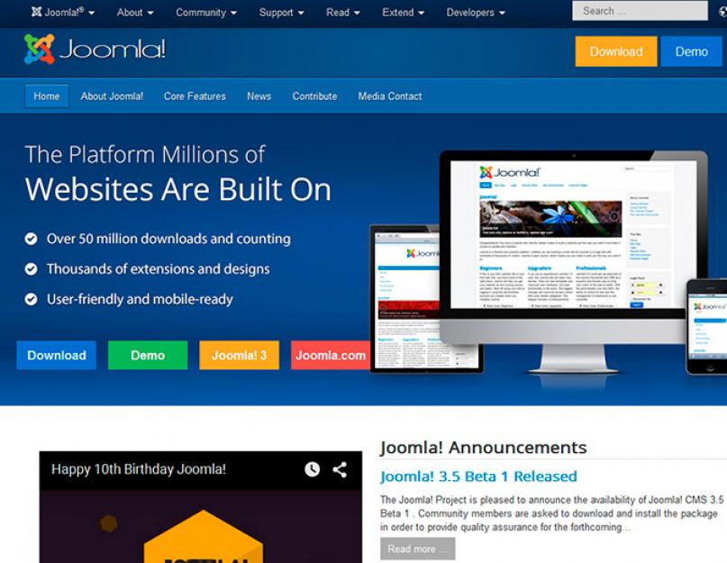  CMS Joomla – возможности, установка и использование. 