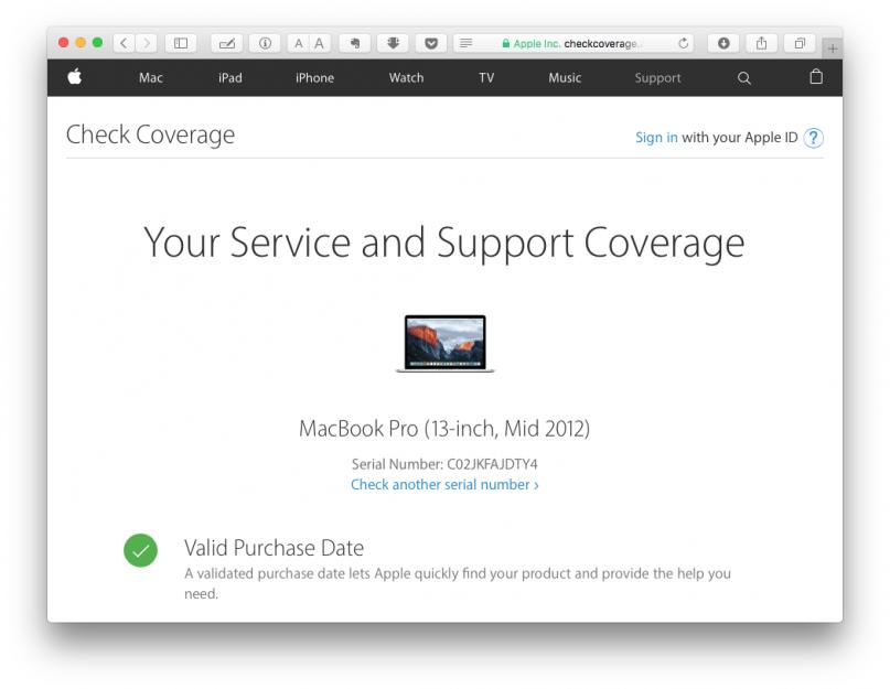 Определение модели по серийному номеру apple. Проверка Macbook по серийному номеру: пошаговая инструкция