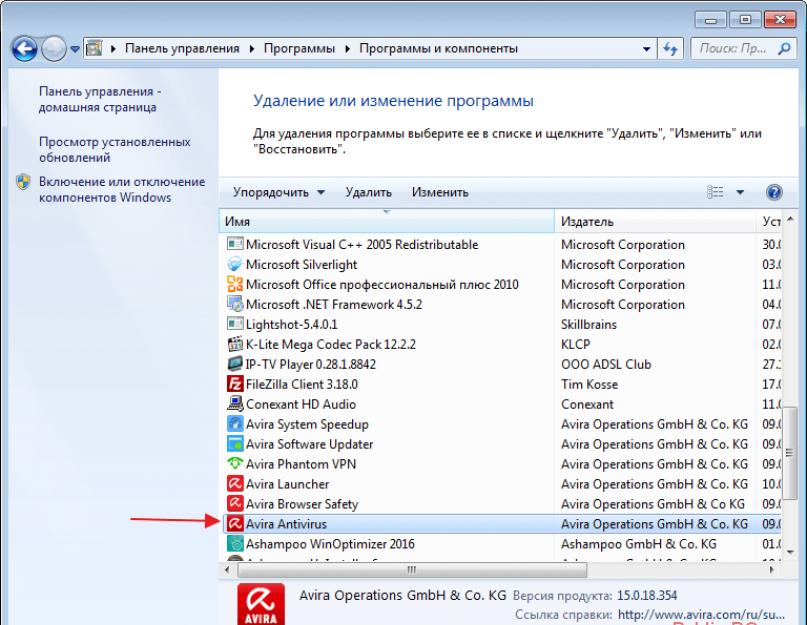 Удалить avira полностью. Как удалить антивирус Avira? Удаление продуктов Avira