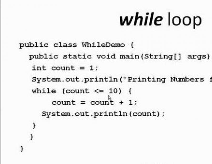 Виды циклов java. Java: описание и примеры