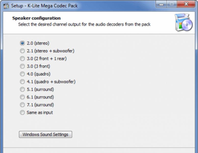 Калит кодек пак. K-Lite Codec Pack: где скачать, как установить