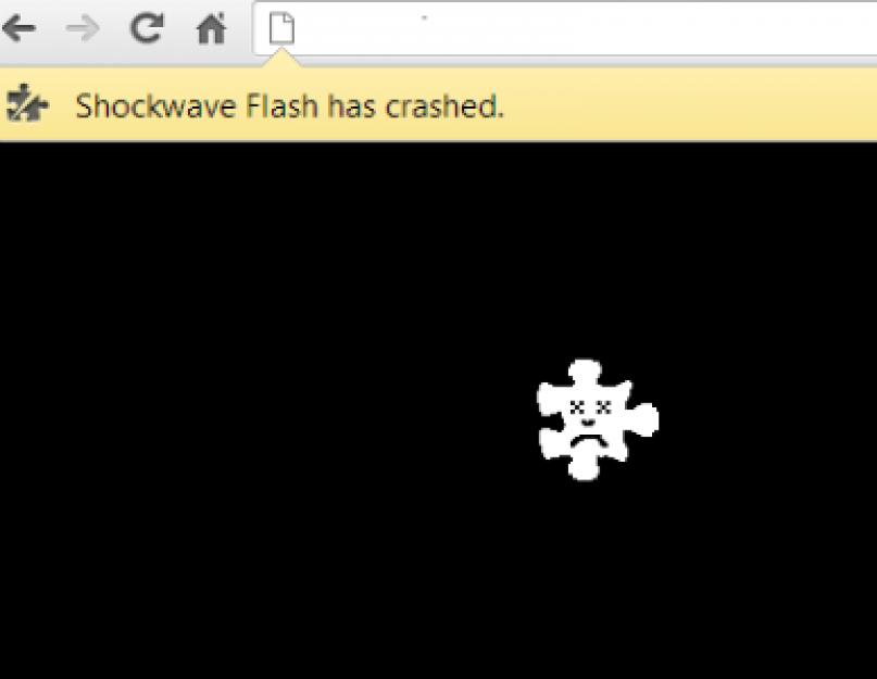 Plugin crashed. Shockwave Flash. Крах плагина.