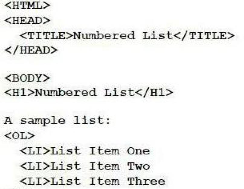 Списки хтмл. Списки в html. Тег нумерованного списка html. Пронумерованный список в html. Маркированный и нумерованный список html.