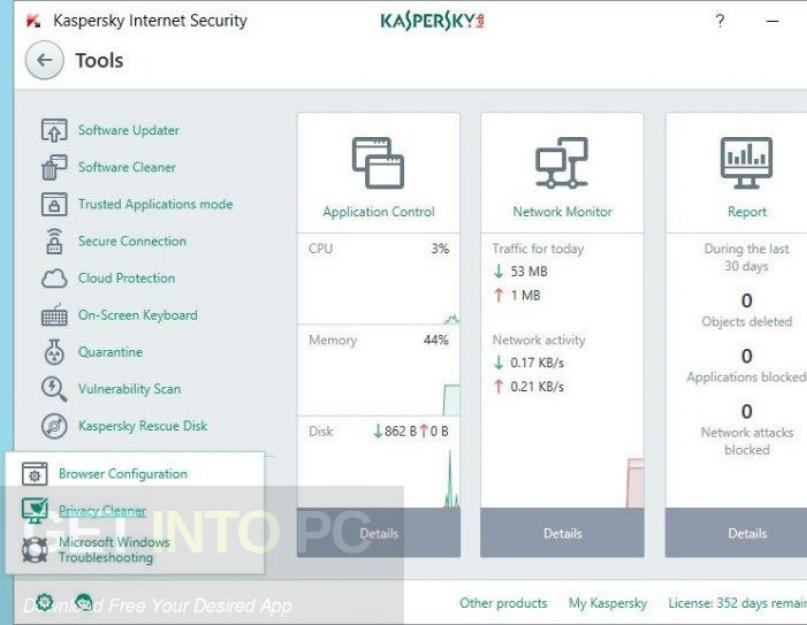 Скачать kaspersky internet security пробная версия. Доступный пакет инструментов