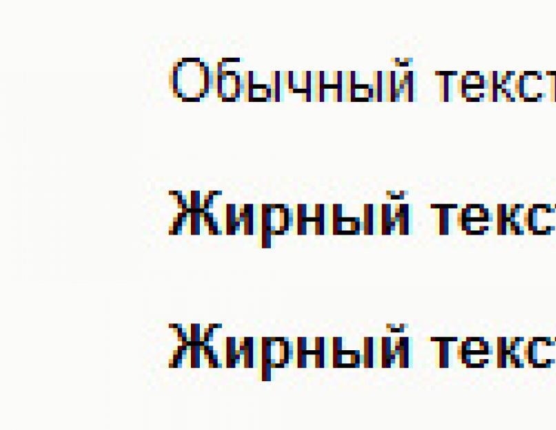 Выделить шрифт жирным html. Начертание