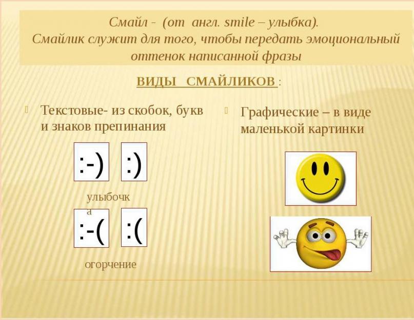 Смайлики символами рожицы. Что значит смайлик написанный символами — значения обозначений и расшифровка текстовых смайлов