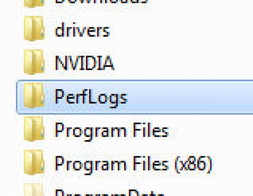 Perflogs что это за папка windows 10. Удалена папка PERFLOGS. Что такое папка PERFLOGS на диске с. PERFLOGS можно ли удалять.