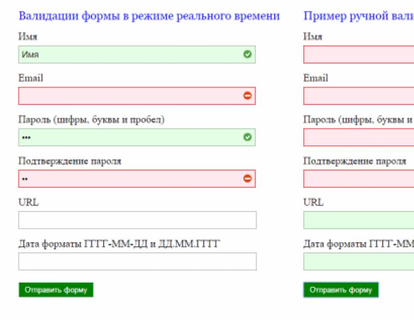 Простая валидация для формы jquery. Использование метода «addClassRules»