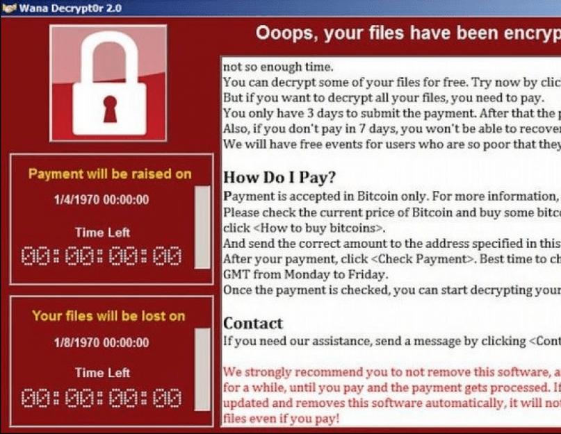 Расшифровка файлов после вируса шифровальщика wanna cry. WannaCry распространяется, используя EternalBlue эксплойт