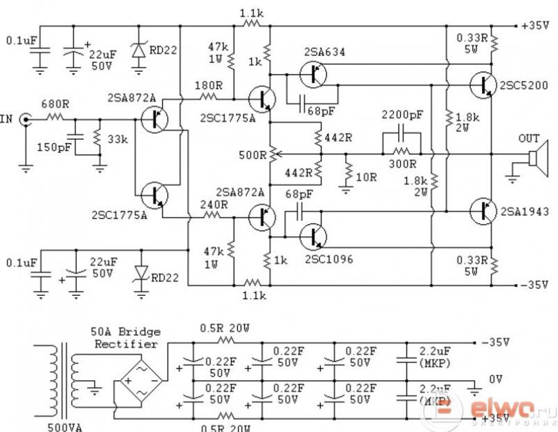 Самодельные усилители на транзисторах. Мощный усилитель на транзисторах